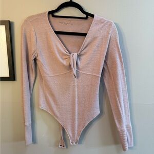Abercrombie & Fitch Pink Long Sleeve Bodysuit